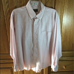 Hudson’s Vintage 17 33/34 Burgundy and White Striped Dress Shirt